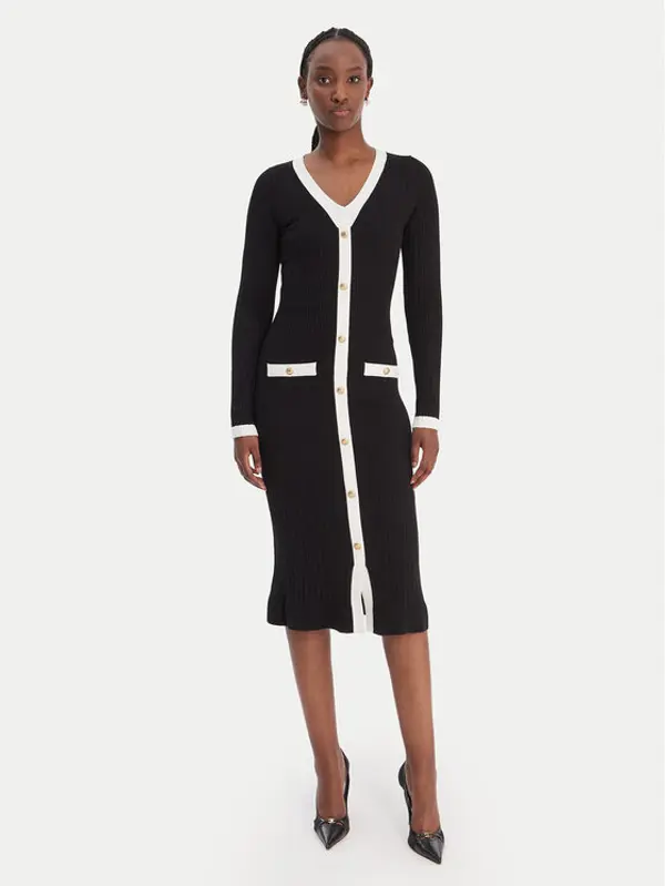 Guess Guess Džemper haljina W6RK38 Z3HP2 Crna Regular Fit