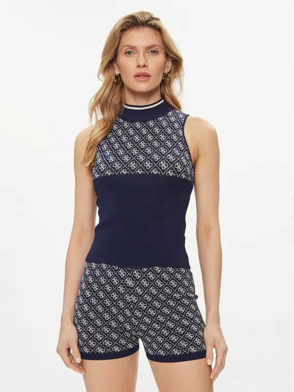 Guess Guess Džemper Lise W3YR26 Z37K0 Tamnoplava Regular Fit
