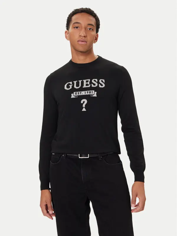 Guess Guess Džemper M5YR00 Z0122 Crna Slim Fit
