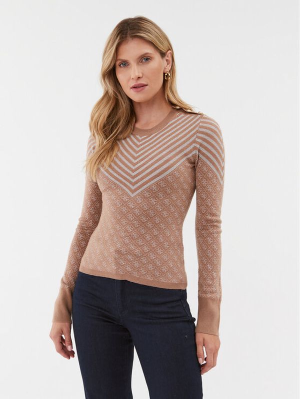 Guess Guess Džemper W3BR26 Z3AE0 Bež Slim Fit