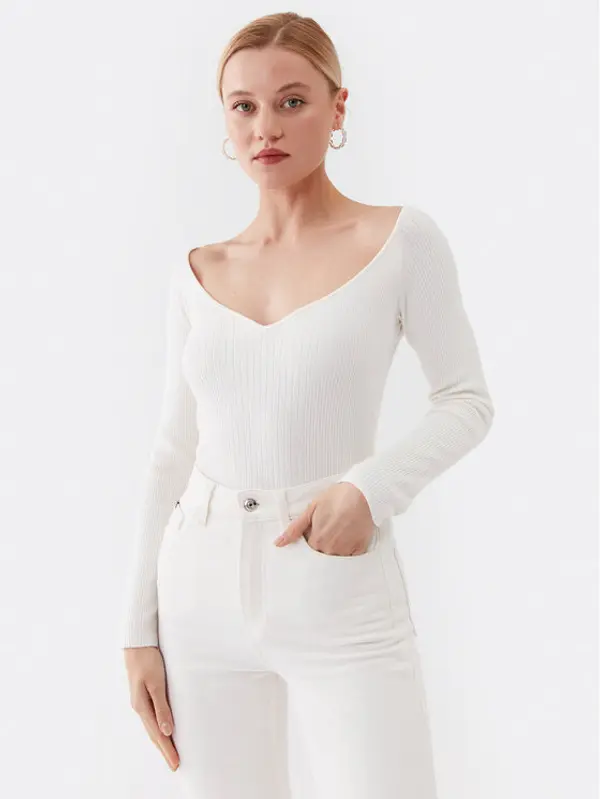 Guess Guess Džemper W3YR25 Z37J2 Bijela Slim Fit