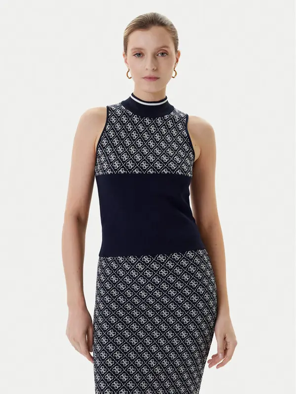 Guess Guess Džemper W3YR26 Z37K0 Tamnoplava Regular Fit