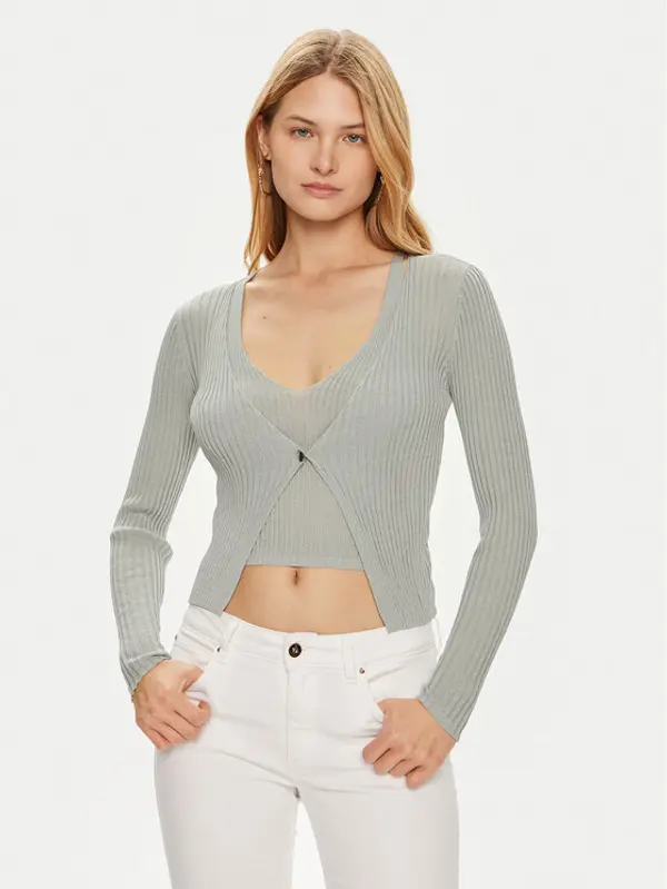 Guess Guess Džemper W4YR37 Z3G32 Zelena Regular Fit