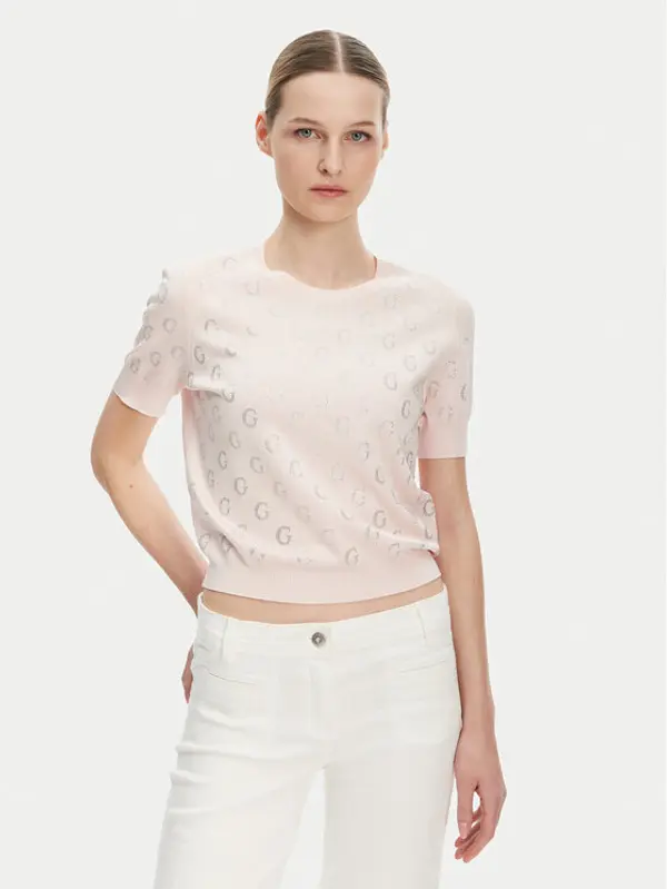 Guess Guess Džemper W5GR05 Z3D60 Ružičasta Regular Fit
