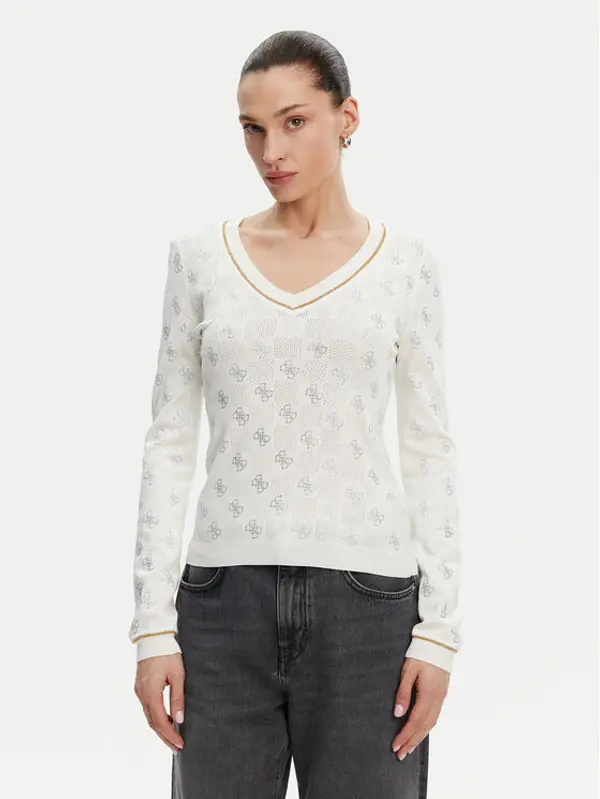 Guess Guess Džemper W5GR07 Z3D60 Bež Regular Fit