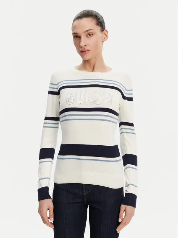 Guess Guess Džemper W5GR18 Z2NQ2 Écru Slim Fit