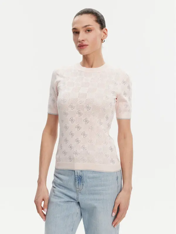 Guess Guess Džemper W5GR20 Z3D60 Ružičasta Regular Fit