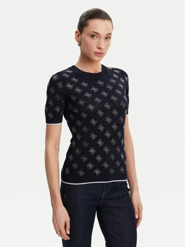 Guess Guess Džemper W5GR20 Z3D60 Tamnoplava Regular Fit