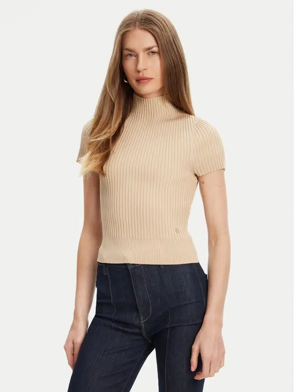 Guess Guess Džemper W5YR04 Z0040 Bež Regular Fit