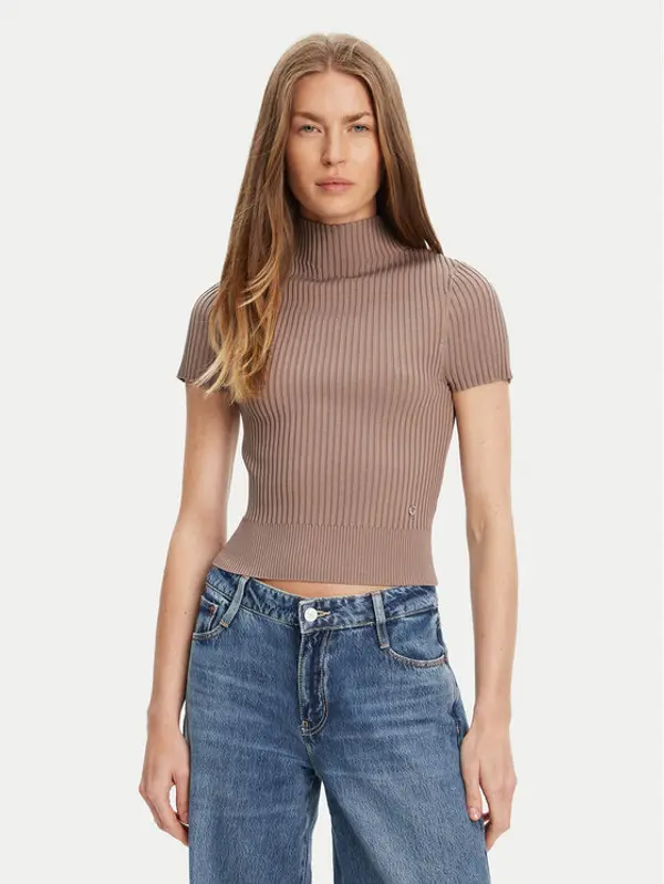 Guess Guess Džemper W5YR04 Z0040 Smeđa Regular Fit