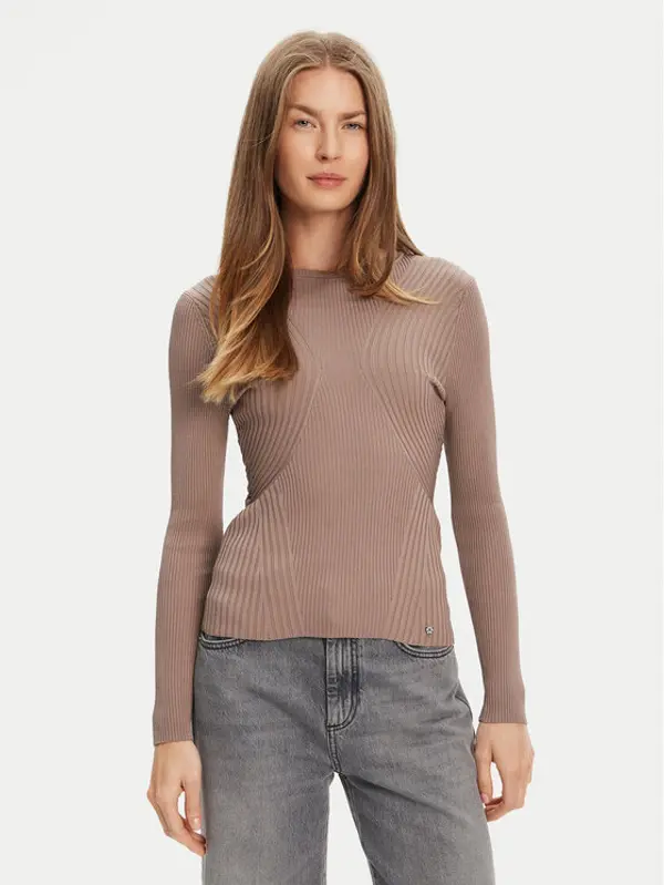 Guess Guess Džemper W5YR08 Z0040 Smeđa Regular Fit