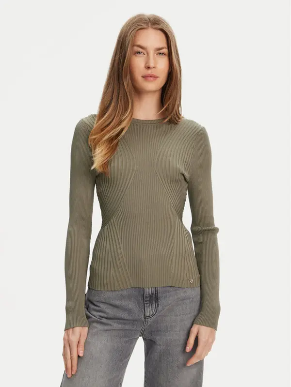 Guess Guess Džemper W5YR08 Z0040 Zelena Regular Fit