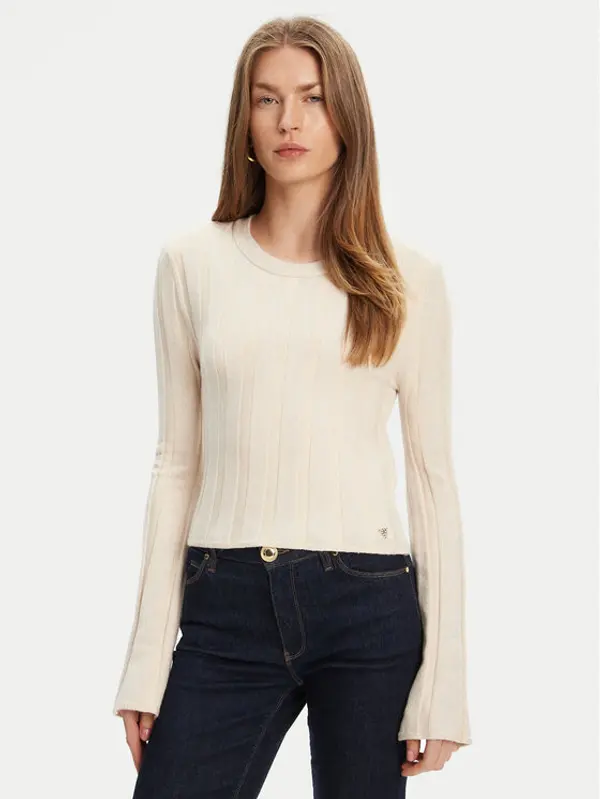 Guess Guess Džemper W5YR13 Z3OT0 Bež Regular Fit