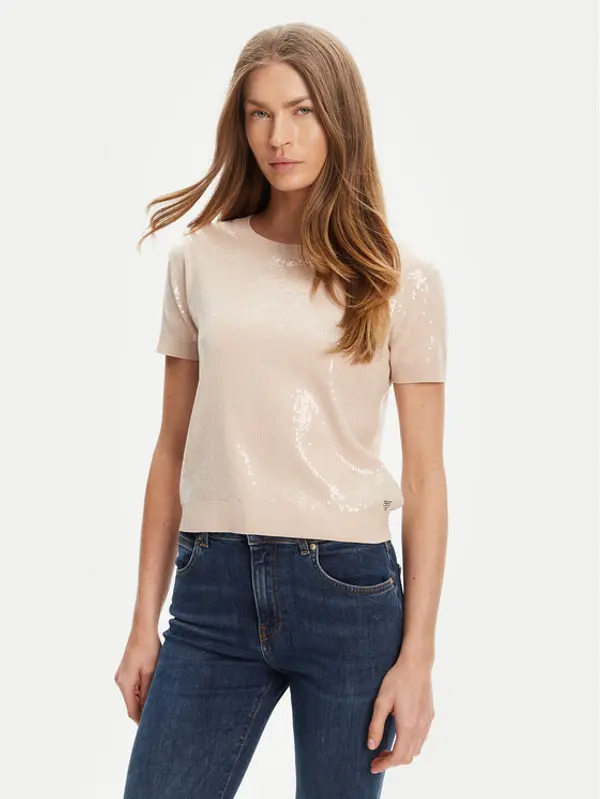 Guess Guess Džemper W5YR21 Z3E70 Bež Regular Fit