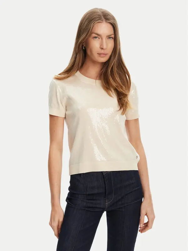 Guess Guess Džemper W5YR21 Z3E70 Écru Regular Fit