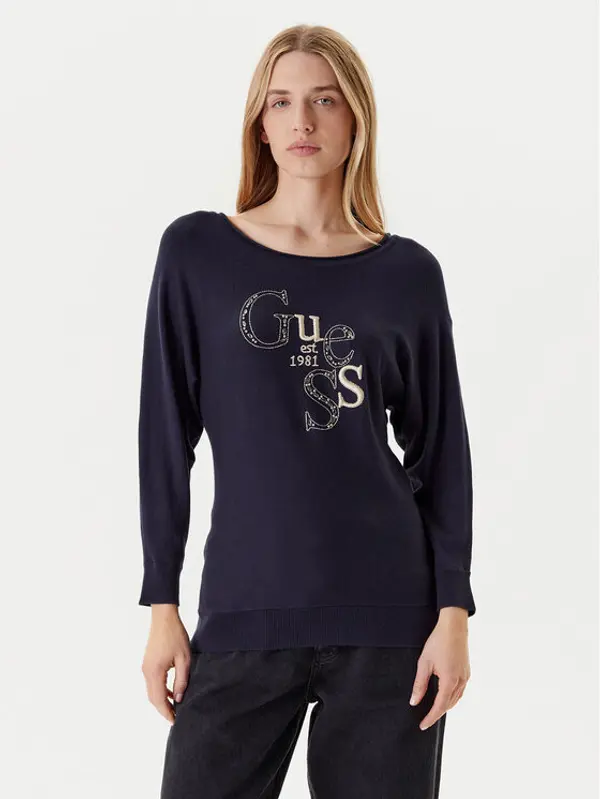 Guess Guess Džemper W5YR22 Z2NQ2 Tamnoplava Regular Fit