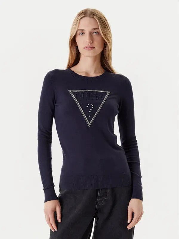 Guess Guess Džemper W5YR23 Z2NQ2 Tamnoplava Regular Fit