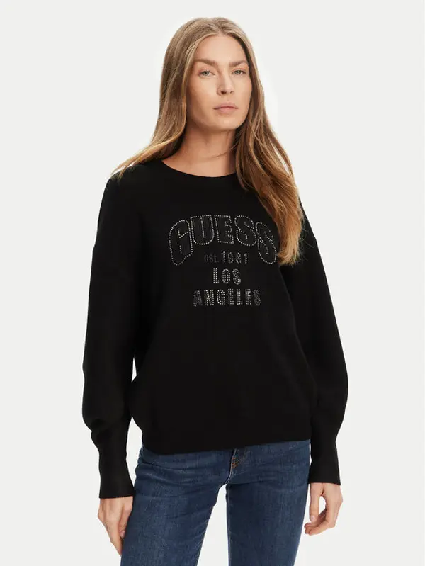 Guess Guess Džemper W5YR26 Z26I2 Crna Regular Fit