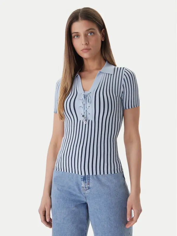 Guess Guess Džemper W6GR09 Z0590 Svijetloplava Regular Fit
