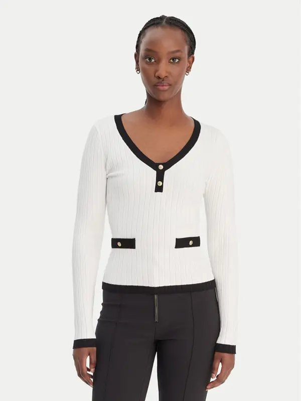 Guess Guess Džemper W6RR26 Z3HP2 Bijela Classic Fit