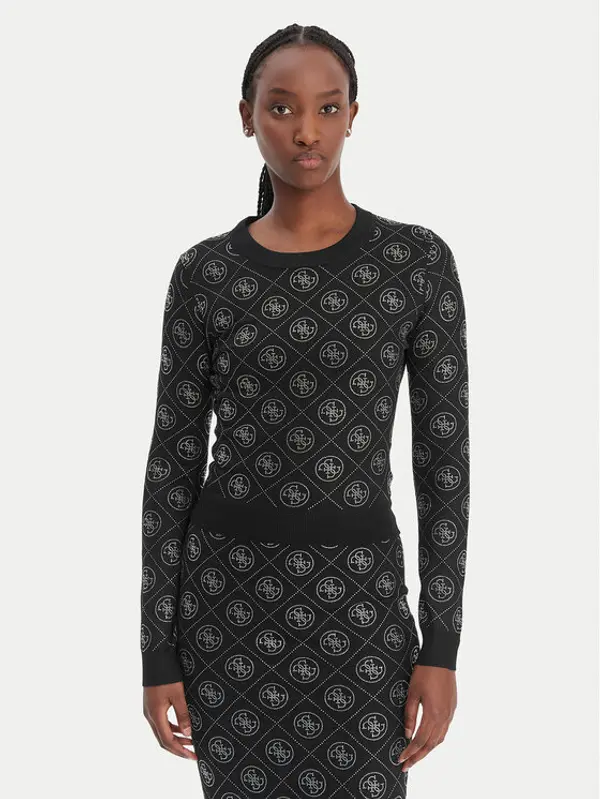Guess Guess Džemper W6RR66 Z3JD2 Crna Regular Fit
