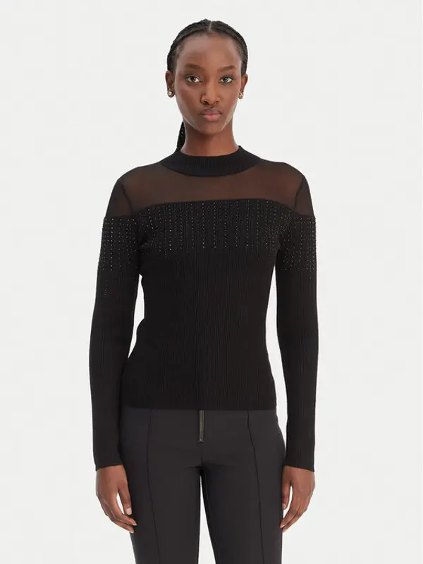 Guess Guess Džemper W6RR70 Z2YK2 Crna Regular Fit