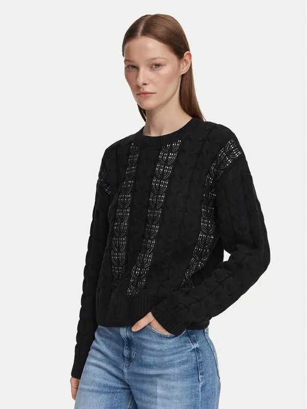 Guess Guess Džemper W6YR21 Z0965 Crna Regular Fit