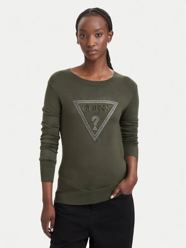 Guess Guess Džemper W6YR28 Z0976 Tamno zelena Regular Fit