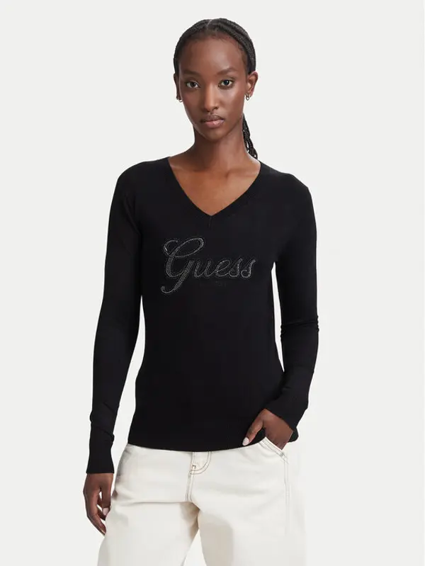 Guess Guess Džemper W6YR29 Z0977 Crna Regular Fit