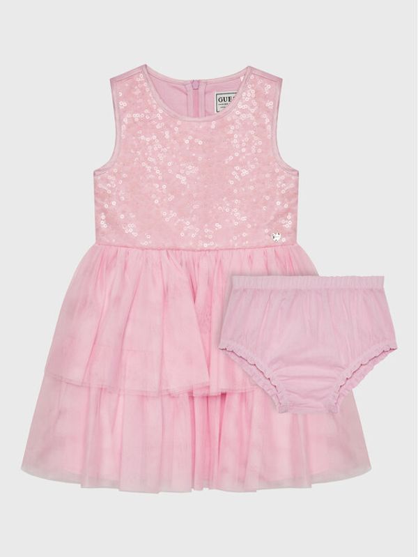 Guess Guess Elegantna haljina A3RK26 KBL10 Ružičasta Regular Fit