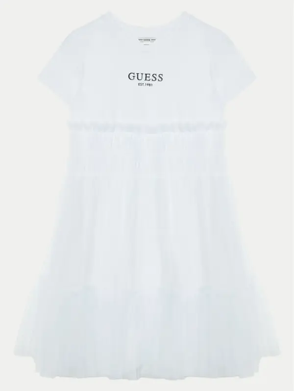 Guess Guess Elegantna haljina J5RK18 K6YW0 Bijela Regular Fit