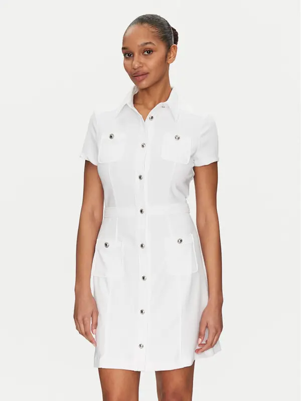 Guess Guess Haljina košulja W5GK70 KCBO2 Bijela Regular Fit
