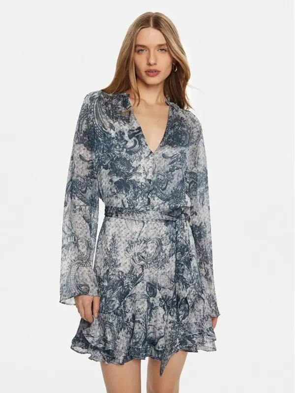 Guess Guess Haljina košulja W5RK35 WDW82 Plava Classic Fit