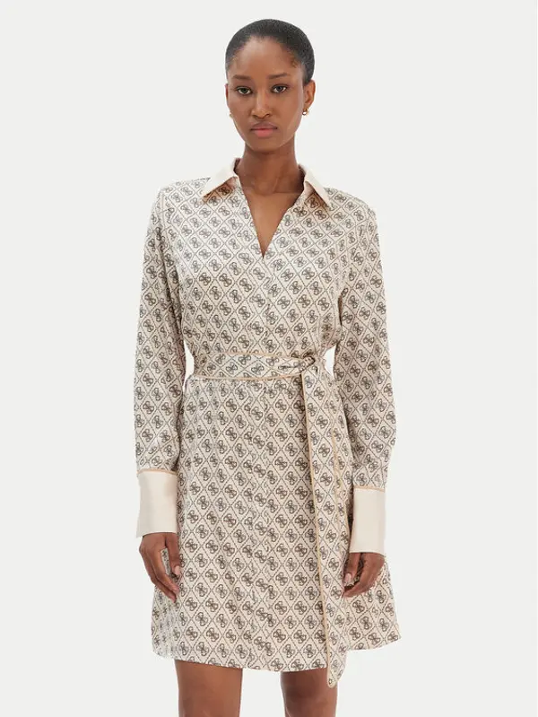 Guess Guess Haljina košulja W6RK90 WF1T2 Bež Regular Fit