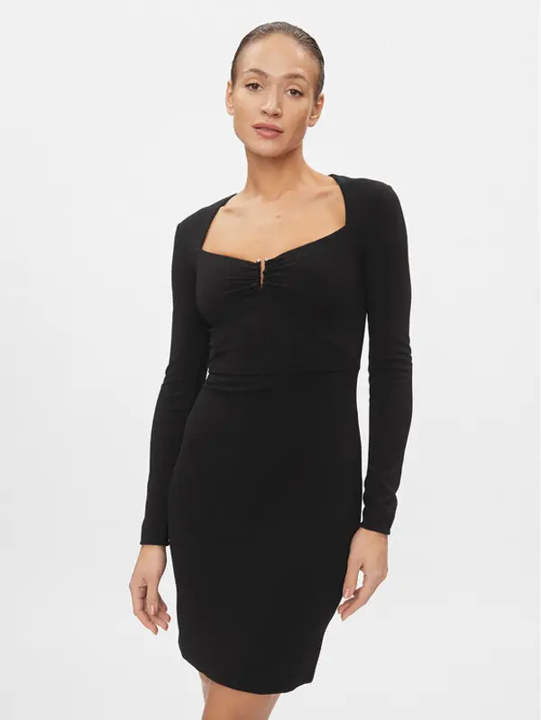 Guess Guess Haljina za svaki dan Evelina W4RK53 KC2A2 Crna Slim Fit