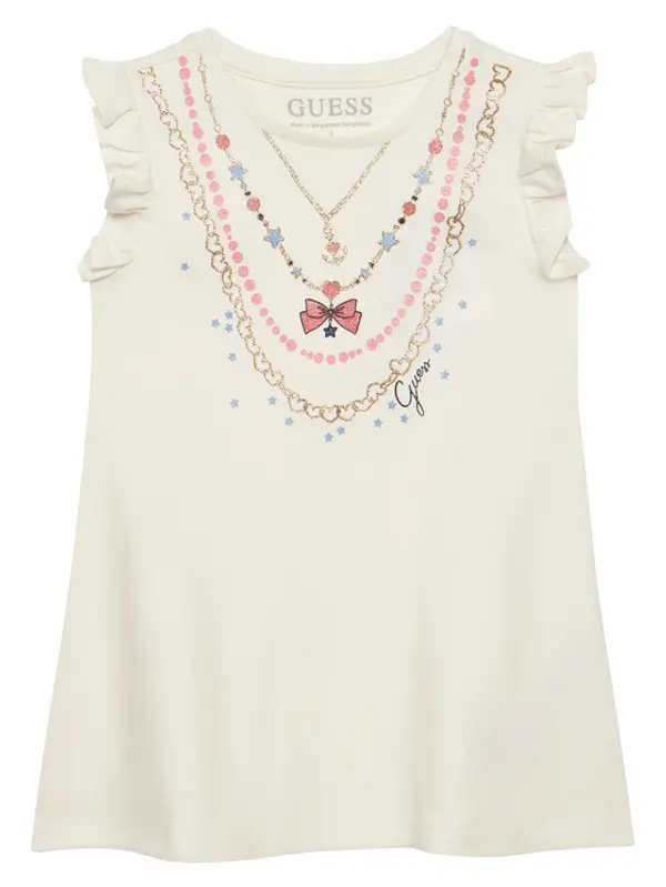 Guess Guess Haljina za svaki dan K6RK02 KA6W4 Écru Regular Fit