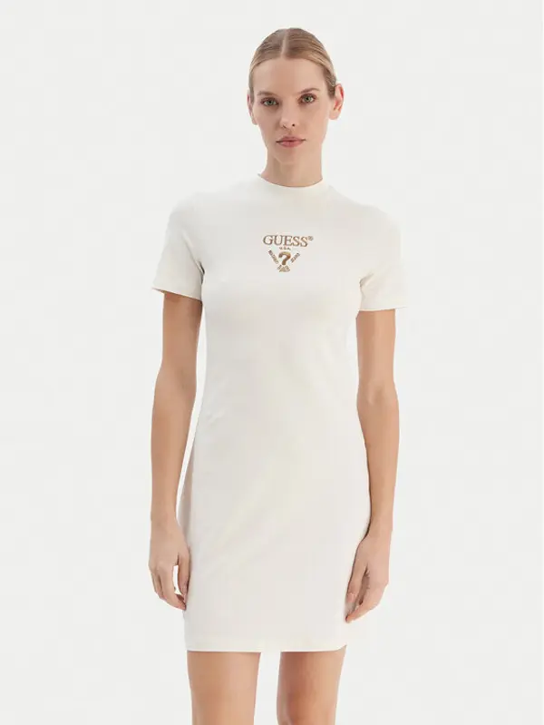 Guess Guess Haljina za svaki dan V4YK02 KCDH1 Écru Regular Fit
