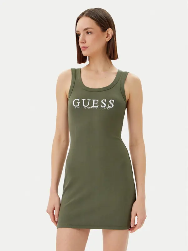 Guess Guess Haljina za svaki dan V5GK06 K8RT2 Zelena Slim Fit