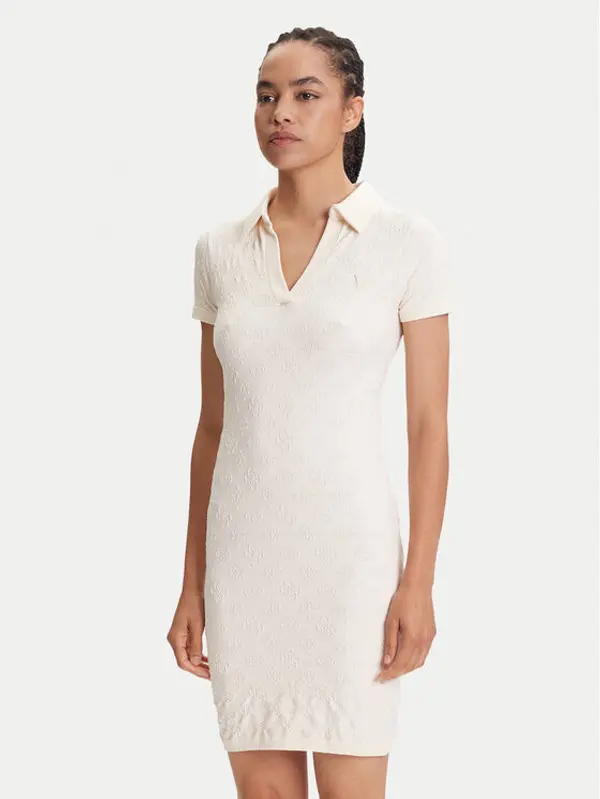 Guess Guess Haljina za svaki dan V5YK05 Z3OA0 Écru Regular Fit