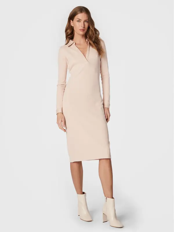 Guess Guess Haljina za svaki dan Yasmine W2BK76 K8RT2 Bež Slim Fit