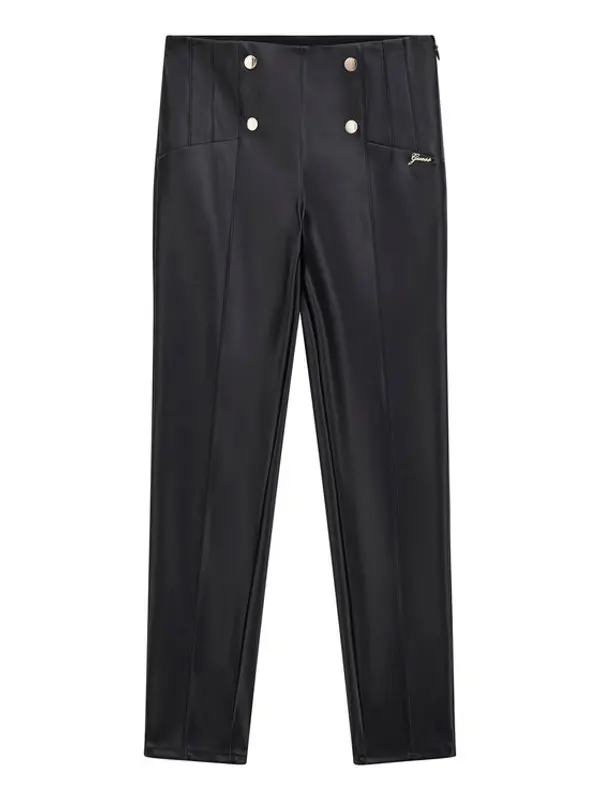 Guess Guess Hlače od imitacije kože J5BB00 WFV60 Crna Slim Fit