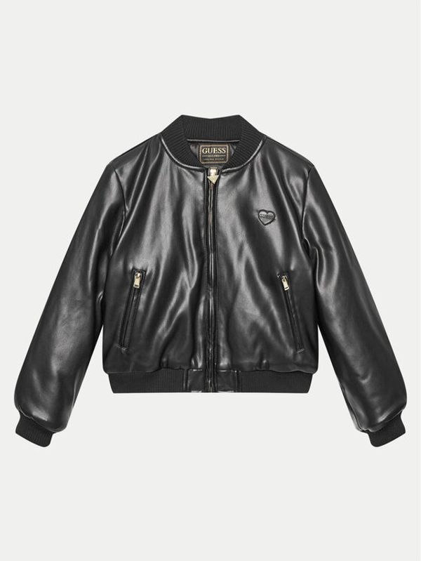 Guess Guess Jakna od imitacije kože J4YL13 WE8D0 Crna Relaxed Fit