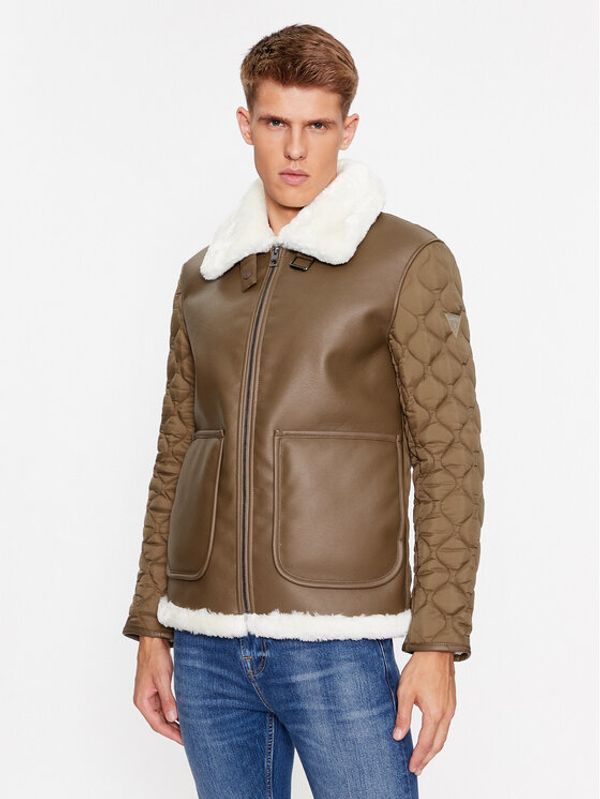 Guess Guess Jakna od imitacije kože M3BL50 WFRL0 Smeđa Regular Fit