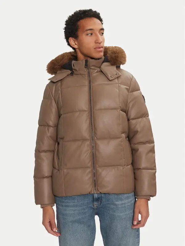 Guess Guess Jakna od imitacije kože M4BL33 WGJB0 Smeđa Regular Fit