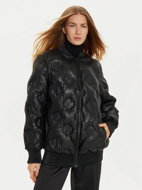 Guess Guess Jakna od imitacije kože Marianne W4BL60 WGB20 Crna Regular Fit