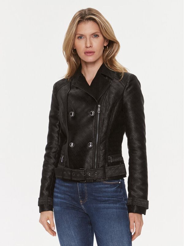 Guess Guess Jakna od imitacije kože Olivia Moto Jacket W3YL25 WFIR2 Crna Regular Fit