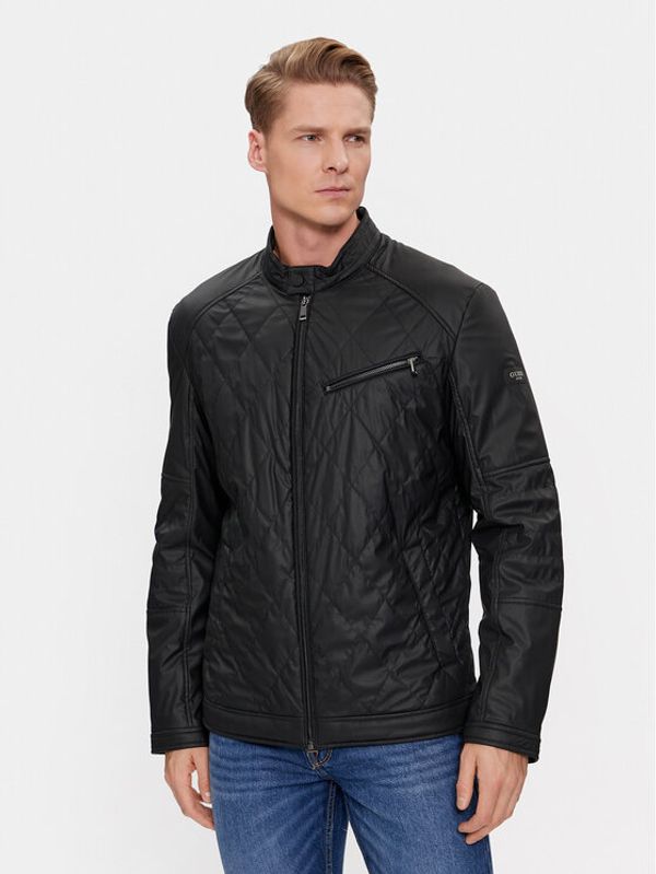 Guess Guess Jakna od imitacije kože Quilted M4RL01 WFHD0 Crna Regular Fit
