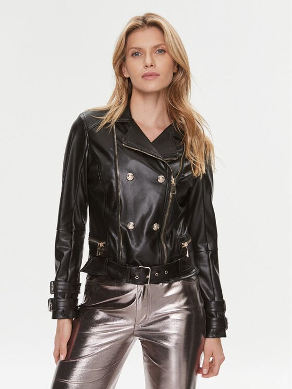 Guess Guess Jakna od imitacije kože W3BL93 K8S30 Crna Regular Fit