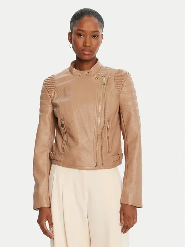 Guess Guess Jakna od imitacije kože W5YL1 9WHDS0 Bež Regular Fit
