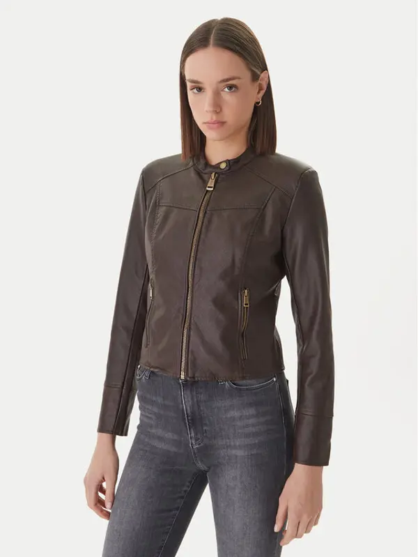 Guess Guess Jakna od imitacije kože W6GL09 W1834 Smeđa Regular Fit
